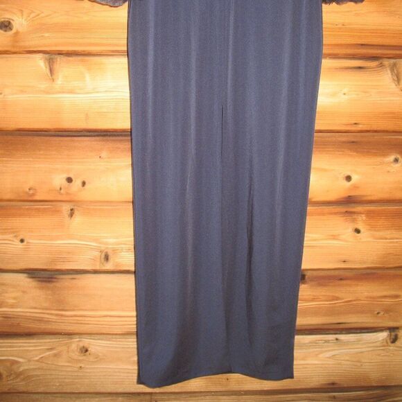 MAC DUGGAL 11233 Womens Navy Flounce Sleeve Square Neck Column Gown - Picture 10 of 12